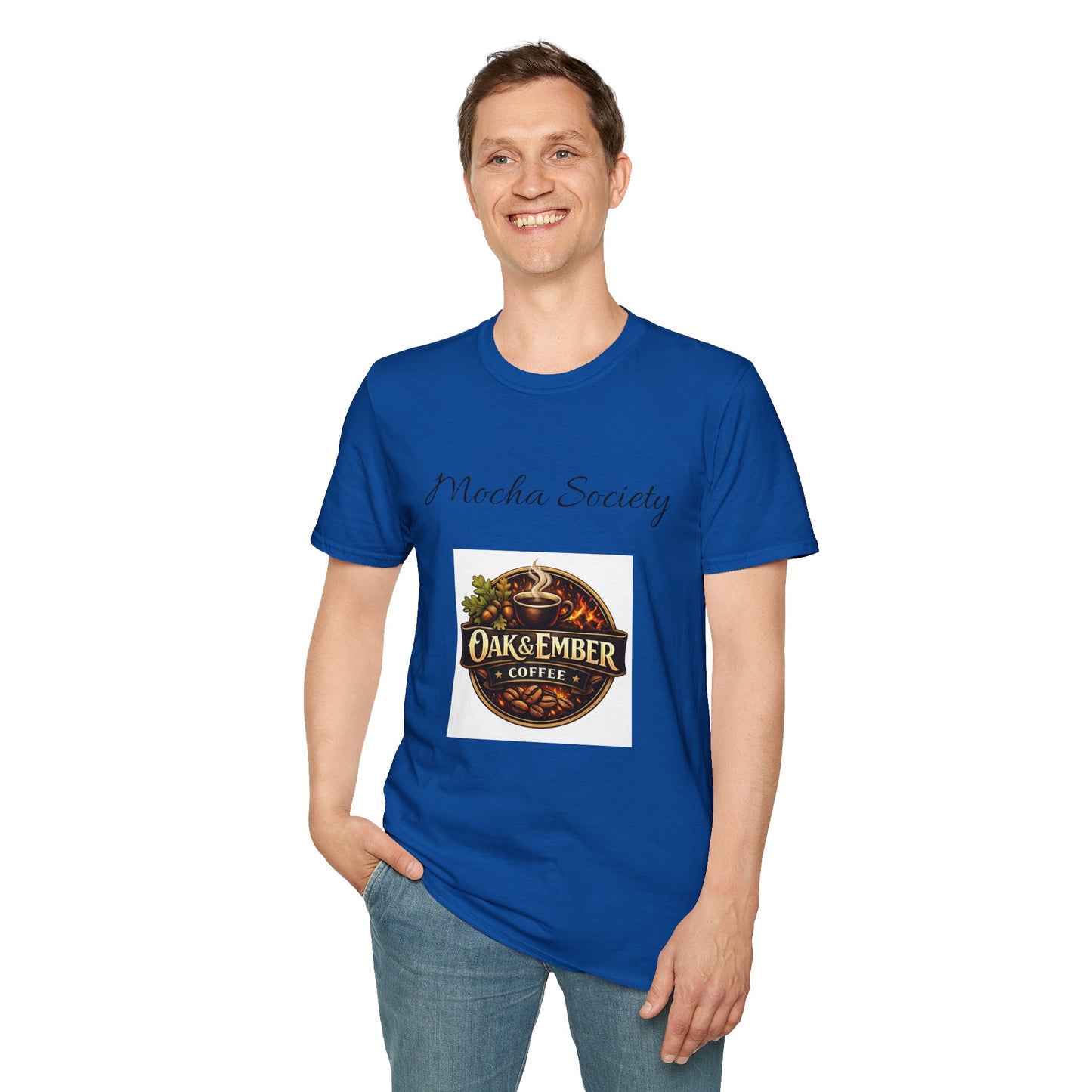 Oak & Ember Coffee 'Mocha Society' Logo Tee — Unisex Cotton T-Shirt