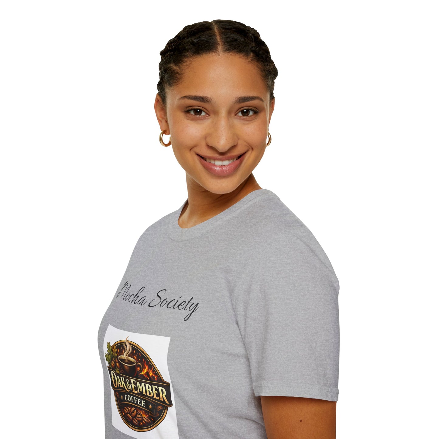 Oak & Ember Coffee 'Mocha Society' Logo Tee — Unisex Cotton T-Shirt