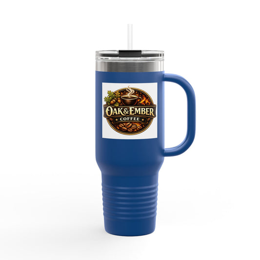 Oak & Ember Coffee 'Mocha Society' Insulated Travel Tumbler — Stainless Steel (40oz)
