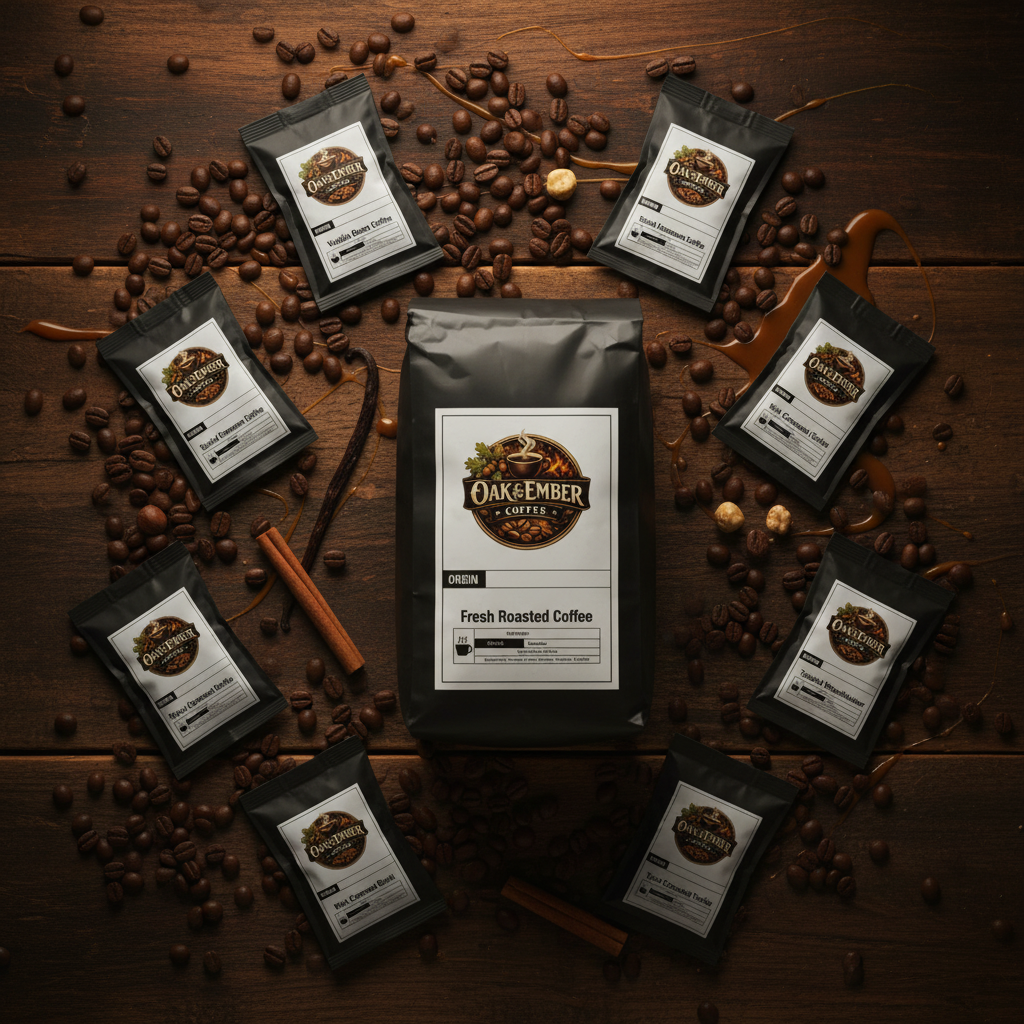 Bag flat lay with flavor ingredients