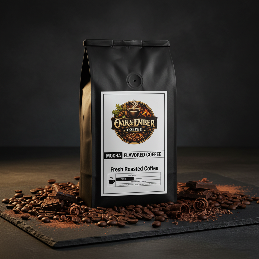 Bag with dark chocolate & cocoa on slate