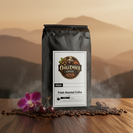 Bag with flowers, cherries & chocolate