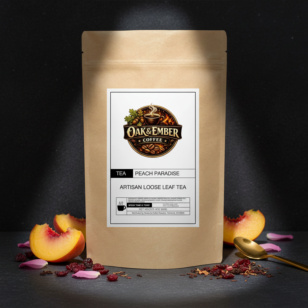 Bag with peach slices, cranberries & rose petals