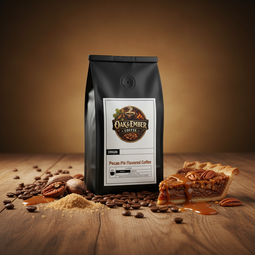 Bag with pecans, caramel & pie slice