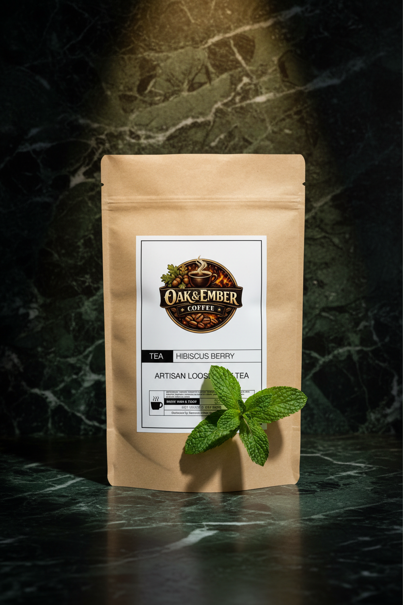 Hero close-up bag with spearmint draped across front