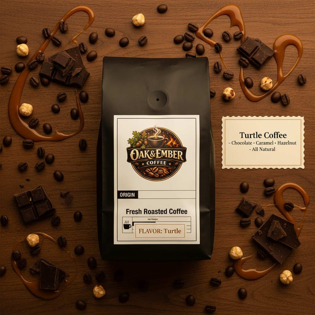 Overhead dark wood triple-flavor flat lay