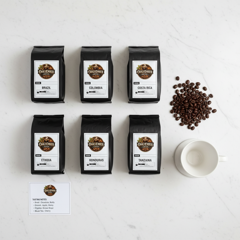 Overhead flat lay on white marble